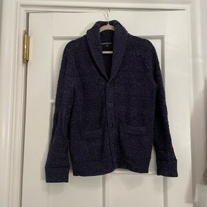 J. Crew 100% Cotton Cowl Neck Navy Cardigan